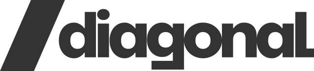 The diagonal photographic logo, conference photographer, in monochrome.